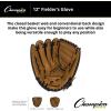 Champion Sports 11″ Physical Ed. Glove – Soft Leather Front and Nylon Mesh Back for Comfort Grip | Adjustable Strap with Velcro® Closure | Double Bar Open Web | Age: Elementary | Right-Handed Glove