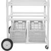 Champion Sports Ball Storage Cart, White, 62 InchL X 18.5 Inch W X 67 InchH(53″L x 19″W x 59″H)