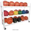 Champion Sports Ball Storage Cart, White, 62 InchL X 18.5 Inch W X 67 InchH(55″L x 19″W x 45″H)