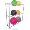 Champion Sports Ball Storage Cart, White, 62 InchL X 18.5 Inch W X 67 InchH(62″L x 18.5″W x 67″H)