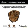 Champion Sports Catcher’s Mitt – Synthetic Leather | Deep Pocket and Scoop Toe Design | Adjustable Wrist Strap Closure | Youth Size: 32″ | Regular Fit