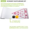 Champion Sports Economy Shuffleboard Set: Indoor Outdoor Game – 8 Pucks 4 Cue Sticks & Plastic Court, 30 x 180″
