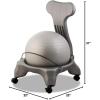 Champion Sports Exercise Ball Chair: FitPro Balance Ball Chair with Wheels and Back Support for Home or Office Use – Includes Hand Pump – Black