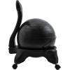 Champion Sports Exercise Ball Chair: FitPro Balance Ball Chair with Wheels and Back Support for Home or Office Use – Includes Hand Pump – Black