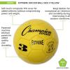 Champion Sports Extreme Series Soccer Ball – Sizes 3, 4, 5, Soft Touch, All Weather, High Air Retention, Youth & Adult League Balls for Training, Games, Outdoor & Indoor Play, Multiple Colors(Yellow)