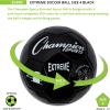 Champion Sports Extreme Series Soccer Ball – Sizes 3, 4, 5, Soft Touch, All Weather, High Air Retention, Youth & Adult League Balls for Training, Games, Outdoor & Indoor Play, Multiple Colors(Black)