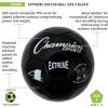 Champion Sports Extreme Series Soccer Ball – Sizes 3, 4, 5, Soft Touch, All Weather, High Air Retention, Youth & Adult League Balls for Training, Games, Outdoor & Indoor Play, Multiple Colors(Black)