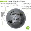 Champion Sports Extreme Series Soccer Ball – Sizes 3, 4, 5, Soft Touch, All Weather, High Air Retention, Youth & Adult League Balls for Training, Games, Outdoor & Indoor Play, Multiple Colors(Silver)
