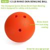 Champion Sports Foam Bowling Ball: Rhino Skin Soft – 1.5 Lb Bright Orange