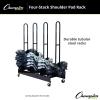 Champion Sports Heavy Duty Four Stack Shoulder Pad Rack with Swivel Casters