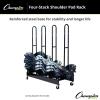 Champion Sports Heavy Duty Four Stack Shoulder Pad Rack with Swivel Casters