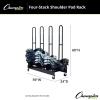 Champion Sports Heavy Duty Four Stack Shoulder Pad Rack with Swivel Casters