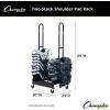 Champion Sports Heavy Duty Steel Two Stack Football Shoulder Pad Rack with Swivel Casters