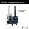 Champion Sports Heavy Duty Steel Two Stack Football Shoulder Pad Rack with Swivel Casters