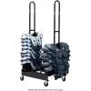 Champion Sports Heavy Duty Steel Two Stack Football Shoulder Pad Rack with Swivel Casters