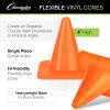 Champion Sports High Visibility Vinyl Cones – Durable Field Markers for Drills, Sports, Schools, Indoor Gyms & Outdoor Training(Assorted Colors)
