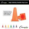 Champion Sports High Visibility Vinyl Cones – Durable Field Markers for Drills, Sports, Schools, Indoor Gyms & Outdoor Training(Blue)