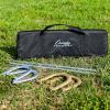 Champion Sports Horseshoe Set: Traditional Outdoor Lawn Game includes Four Professional Solid Steel Horseshoes with Solid Steel Stakes & Carrying Storage Case(Tournament Set)