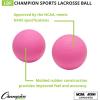 Champion Sports Lacrosse Balls – Official Size & Weight, NCAA & NFHS Approved, SEI Certified – Pro, College & Youth Game & Practice Use – Multi-Color, Packs of 3, 6 & 12(Pink)