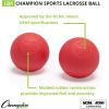 Champion Sports Lacrosse Balls – Official Size & Weight, NCAA & NFHS Approved, SEI Certified – Pro, College & Youth Game & Practice Use – Multi-Color, Packs of 3, 6 & 12(Red)