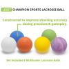 Champion Sports Lacrosse Balls – Official Size & Weight, NCAA & NFHS Approved, SEI Certified – Pro, College & Youth Game & Practice Use – Multi-Color, Packs of 3, 6 & 12(Assorted)