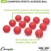 Champion Sports Lacrosse Balls – Official Size & Weight, NCAA & NFHS Approved, SEI Certified – Pro, College & Youth Game & Practice Use – Multi-Color, Packs of 3, 6 & 12(Red)