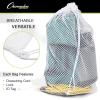 Champion Sports Mesh Equipment Bag – Heavy-Duty Nylon Drawstring Bag with Lock & ID Tag, Breathable Storage Sack for Balls, Swim Gear, Laundry & Toys, Multiple Sizes & Colors(Orange)