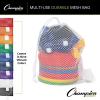 Champion Sports Mesh Equipment Bag – Heavy-Duty Nylon Drawstring Bag with Lock & ID Tag, Breathable Storage Sack for Balls, Swim Gear, Laundry & Toys, Multiple Sizes & Colors(Blue)
