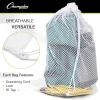 Champion Sports Mesh Equipment Bag – Heavy-Duty Nylon Drawstring Bag with Lock & ID Tag, Breathable Storage Sack for Balls, Swim Gear, Laundry & Toys, Multiple Sizes & Colors(Columbia Blue)