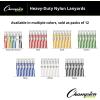Champion Sports Nylon Lanyards with J-Hook Clip, Red – 12 Pack (Poly Bag)