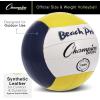 Champion Sports Official Synthetic Leather Volleyball(Blue/Yellow)