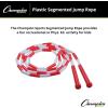 Champion Sports Plastic Segmented Jump Ropes – 7 to 16 ft Lengths – Fun, Durable Ropes for All Ages, Available in Multiple Color Options, Great for Cardiovascular Fitness & Rhythm(Red/White (7 Feet))