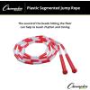 Champion Sports Plastic Segmented Jump Ropes – 7 to 16 ft Lengths – Fun, Durable Ropes for All Ages, Available in Multiple Color Options, Great for Cardiovascular Fitness & Rhythm(Red/White (7 Feet))