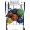 Champion Sports Portable Ball Cart with Lockable Hinge Cover – Sports Equipment Storage Locker with Caster Wheels – Ball Organizer Holds 24 Sports Balls, Mobile Locking Ball Cage (Half Size)