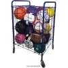 Champion Sports Portable Ball Cart with Lockable Hinge Cover – Sports Equipment Storage Locker with Caster Wheels – Ball Organizer Holds 24 Sports Balls, Mobile Locking Ball Cage (Half Size)