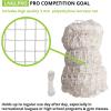 Champion Sports Pro & Collegiate Lacrosse Goal 6×6 ft Steel Frame for Men’s & Women’s Lacrosse, Training & Game Play(6′ x 6′ Competition (White/Orange))