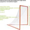 Champion Sports Pro & Collegiate Lacrosse Goal 6×6 ft Steel Frame for Men’s & Women’s Lacrosse, Training & Game Play(6′ x 6′ High School (White/Orange))