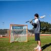 Champion Sports Pro & Collegiate Lacrosse Goal 6×6 ft Steel Frame for Men’s & Women’s Lacrosse, Training & Game Play(6′ x 6′ High School (White/Orange))
