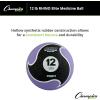 Champion Sports Rhino Elite Medicine Ball – Textured Surface, Superior Grip, Hollow Synthetic Rubber for Consistent Bounce & Durability, Multiple Weights & Colors – Optional Rebounder Sold Separately(12 Pounds – Purple)