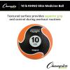 Champion Sports Rhino Elite Medicine Ball – Textured Surface, Superior Grip, Hollow Synthetic Rubber for Consistent Bounce & Durability, Multiple Weights & Colors – Optional Rebounder Sold Separately(10 Pounds – Orange)