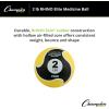 Champion Sports Rhino Elite Medicine Ball – Textured Surface, Superior Grip, Hollow Synthetic Rubber for Consistent Bounce & Durability, Multiple Weights & Colors – Optional Rebounder Sold Separately(2 Pounds – Yellow)