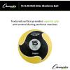 Champion Sports Rhino Elite Medicine Ball – Textured Surface, Superior Grip, Hollow Synthetic Rubber for Consistent Bounce & Durability, Multiple Weights & Colors – Optional Rebounder Sold Separately(15 Pounds – Yellow)