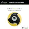 Champion Sports Rhino Elite Medicine Ball – Textured Surface, Superior Grip, Hollow Synthetic Rubber for Consistent Bounce & Durability, Multiple Weights & Colors – Optional Rebounder Sold Separately(15 Pounds – Yellow)
