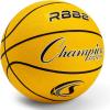 Champion Sports® Rubber Basketballs – Heavy Duty Pro-Style, Indoor/Outdoor Use, Premium Basketball Equipment for Physical Education, Various Sizes & Colors (Size 3, 5, 6, 7)(Yellow)
