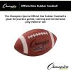 Champion Sports Rubber Football – Durable All-Weather Football with Enhanced Grip – Backyard Play & Training – Pee Wee to Official Sizes(Official Size (Ages 14+))