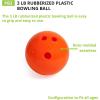 Champion Sports Rubberized Plastic Bowling Ball – 3 LB Orange