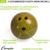 Champion Sports Rubberized Plastic Bowling Ball – 5 LB Marbled Yellow
