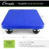 Champion Sports Scooter Board – Choice of Handles or No Handles, Durable Plastic Scooters for Youth Gym & PE Class, Indoor & Outdoor Play, Non-Marring Wheels, Multiple Sizes & Colors(Assorted (Yellow or Blue))