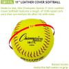 Champion Sports® Softballs – Leather & Synthetic Softballs for Practice or Game Play, Multiple Sizes, Cores & Styles, NFHS Approved & Training Sets Available(Leather Cork Core (Pack of 12))