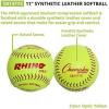 Champion Sports® Softballs – Leather & Synthetic Softballs for Practice or Game Play, Multiple Sizes, Cores & Styles, NFHS Approved & Training Sets Available(Syntex Leather Poly Core (Pack of 12))